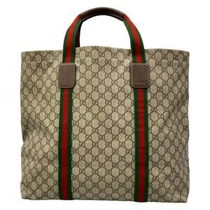 Gucci GG Tender medium tote bag Tote Bag 763287 Gray Dark Brown Multi